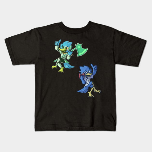 Berdly Deltarune Chapter 1 y Chapter 2 stickers y pins Kids T-Shirt by Maru-Chan-Shop